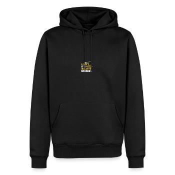 Chasseur de doré jaune Pêche au doré - Sweat à capuche Premium bio Homme - noir - Devant - Nico (187cm)
