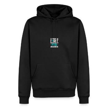 PTSD Awareness - Men’s Premium Organic Hoodie - black - Front - Nico (187cm)