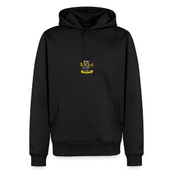 Travailleur social scolaire - Sweat à capuche Premium bio Homme - noir - Devant - Nico (187cm)