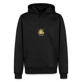 Schulbus-Monitor - Männer Premium Bio Hoodie - Schwarz - Vorne - Nico (187cm)