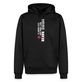 Chat drôle minou mama chat - Sweat à capuche Premium bio Homme - noir - Devant - Nico (187cm)