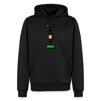 Beer Battery Charging Humor | Funny design - Men’s Premium Organic Hoodie - black - Front - Nico (187cm)