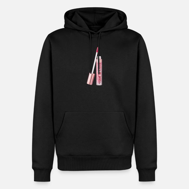 Lipgloss mit Glittereffekt - Männer Premium Bio Hoodie - Schwarz