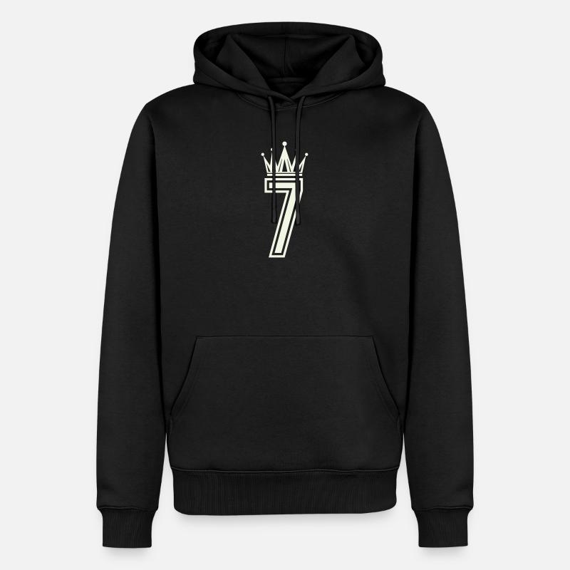 Königliche Sieben Logo - Männer Premium Bio Hoodie - Schwarz