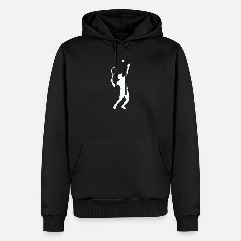 Silhouette de tennis en saut - Sweat à capuche Premium bio Homme - noir