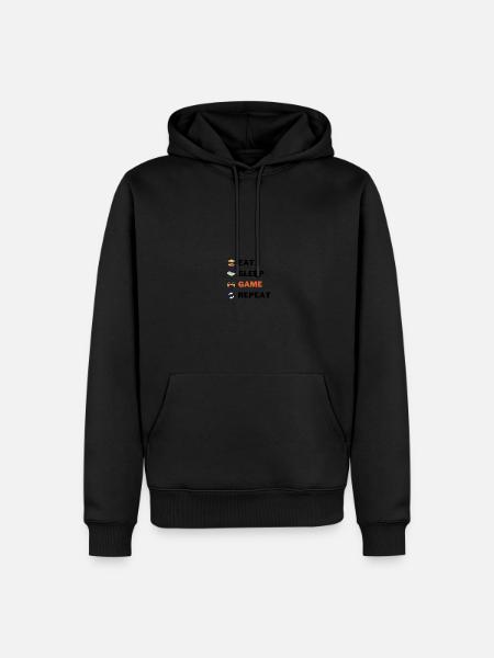 Game repeat - Männer Premium Bio Hoodie - Schwarz