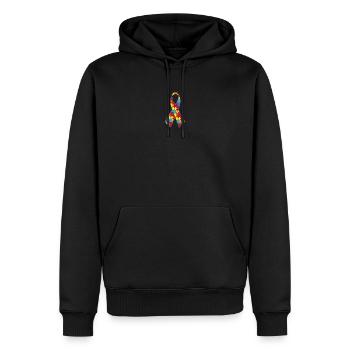 canal de autisme - Sweat à capuche Premium bio Homme - noir - Devant - Nico (187cm)