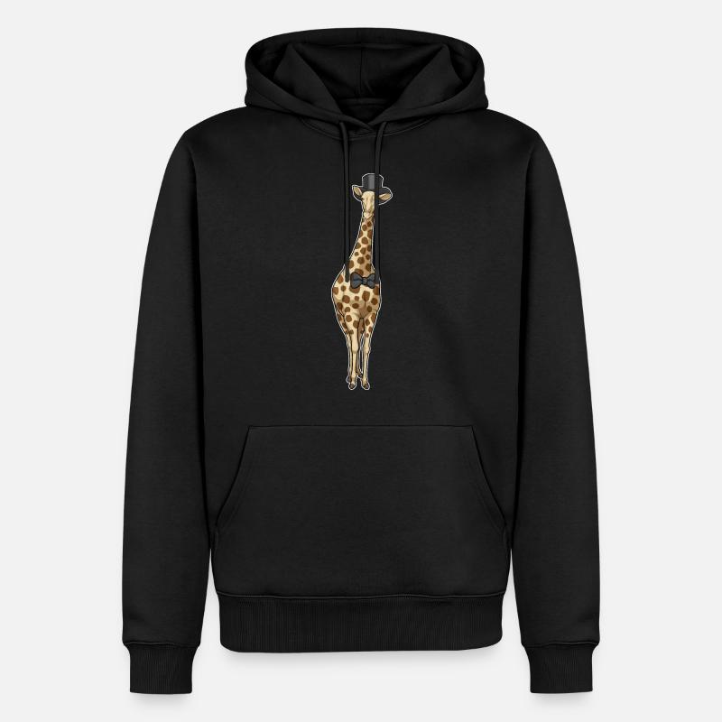 Mariage Giraffe Groom Bow - Sweat à capuche Premium bio Homme - noir
