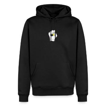 Hoden schwarz gelb - Männer Premium Bio Hoodie - Schwarz - Vorne - Nico (187cm)