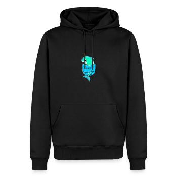 Narwal - Männer Premium Bio Hoodie - Schwarz - Vorne - Nico (187cm)