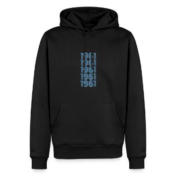 Sport 1961 - Sweat à capuche Premium bio Homme - noir - Devant - Nico (187cm)