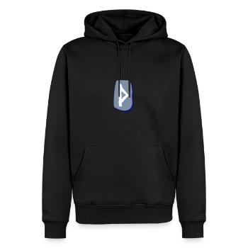Purisaz Rune - Men’s Premium Organic Hoodie - black - Front - Nico (187cm)