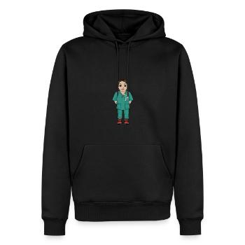 Uskan Leila - Men’s Premium Organic Hoodie - black - Front - Nico (187cm)