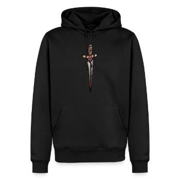 dague couteau poignard - Sweat à capuche Premium bio Homme - noir - Devant - Nico (187cm)
