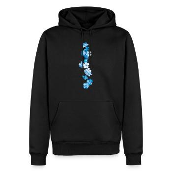fleurs bleues oublie-moi-pas - Sweat à capuche Premium bio Homme - noir - Devant - Nico (187cm)