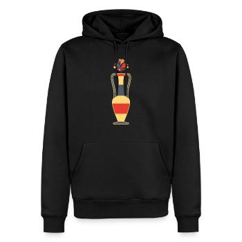 Blumenvase mit abstrakte Blumen, Retro style - Männer Premium Bio Hoodie - Schwarz - Vorne - Nico (187cm)