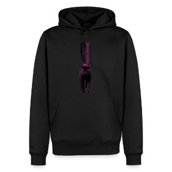 Idée cadeau panthère rose - Sweat à capuche Premium bio Homme - noir - Devant - Nico (187cm)