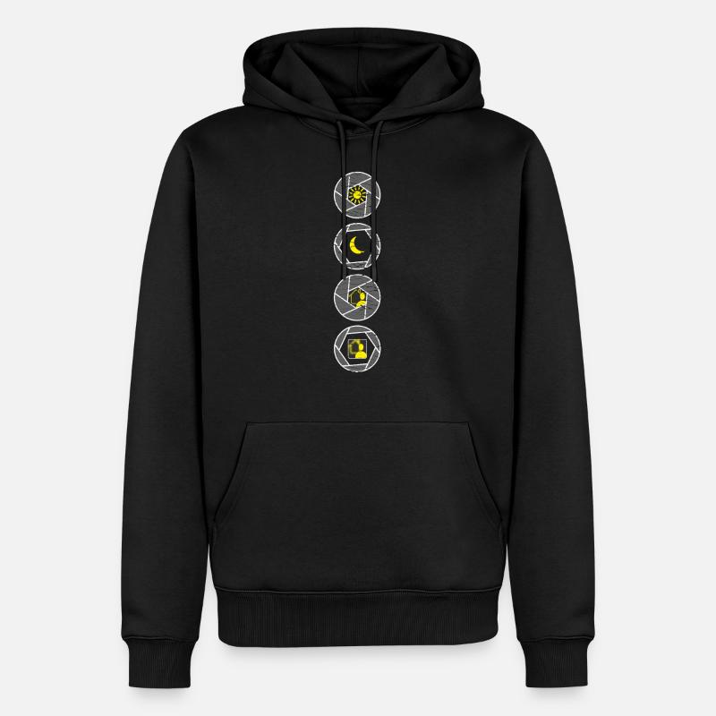 Profondeur de champ d'ouverture - Sweat à capuche Premium bio Homme - noir