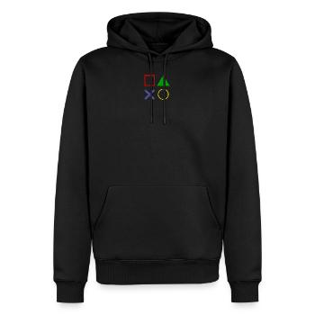 Gamepad Tasten Used Look - Männer Premium Bio Hoodie - Schwarz - Vorne - Nico (187cm)