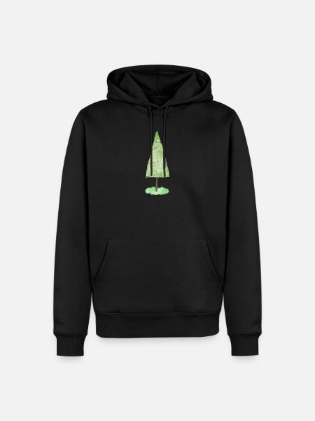 Festive Fir Ornaments Graphic - Men’s Premium Organic Hoodie - black
