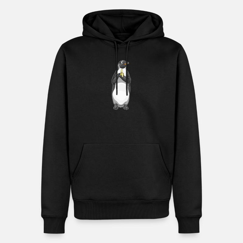 Pingouin Banane Fruit - Sweat à capuche Premium bio Homme - noir