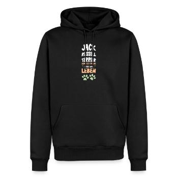 Jack Russell Terrier Joie de vivre - Sweat à capuche Premium bio Homme - noir - Devant - Nico (187cm)