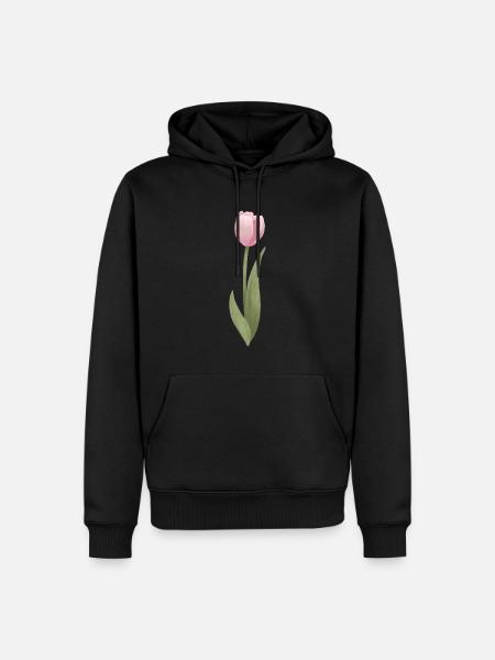 pink tulip - Men’s Premium Organic Hoodie - black