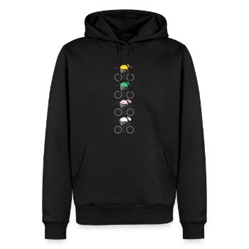 vélo vélos velo velos france maillot champion - Sweat à capuche Premium bio Homme - noir - Devant - Nico (187cm)