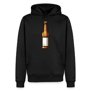 Bouteille de bière Symbole de consommation de bière - Sweat à capuche Premium bio Homme - noir - Devant - Nico (187cm)