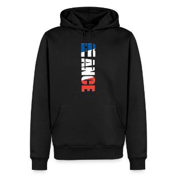 Stylish T-shirt with the flag and name of France - Men’s Premium Organic Hoodie - black - Front - Nico (187cm)