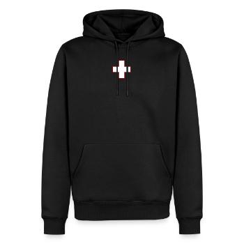 Schweizer Flagge - Männer Premium Bio Hoodie - Schwarz - Vorne - Nico (187cm)
