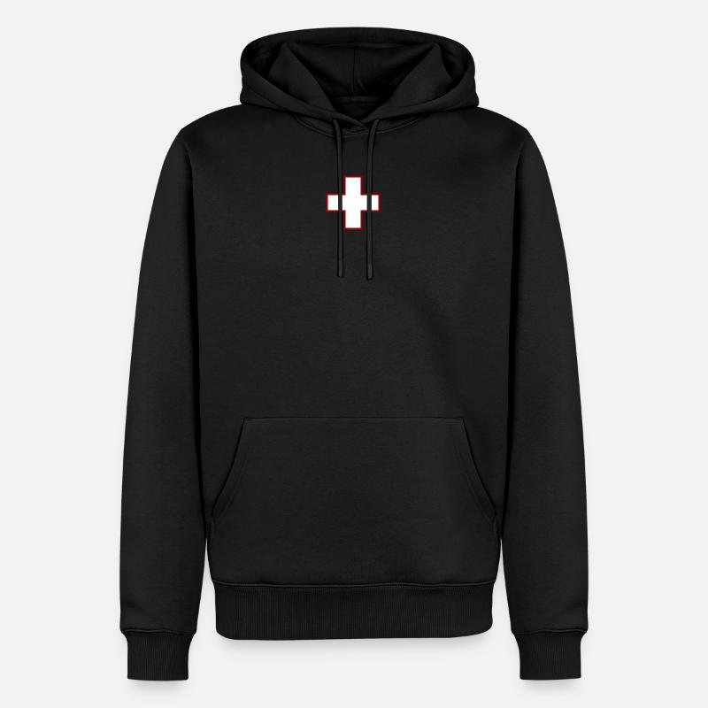 Drapeau Suisse - Sweat à capuche Premium bio Homme - noir