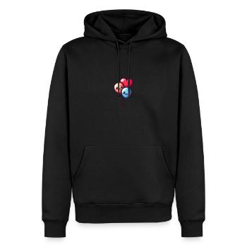 Ballon Herzen auch für Kinder und Geburtstage - Männer Premium Bio Hoodie - Schwarz - Vorne - Nico (187cm)