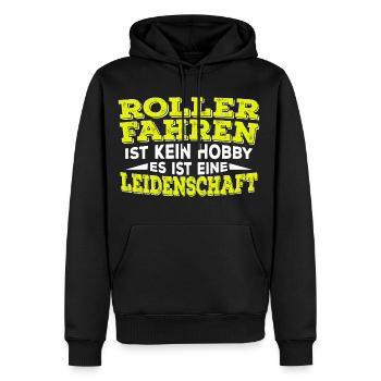 Rollerfahren - Rollerfahren ist kein Hobby - Männer Premium Bio Hoodie - Schwarz - Vorne - Nico (187cm)