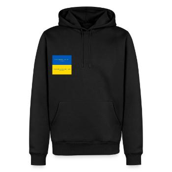 Ukraine - Männer Premium Bio Hoodie - Schwarz - Vorne - Nico (187cm)