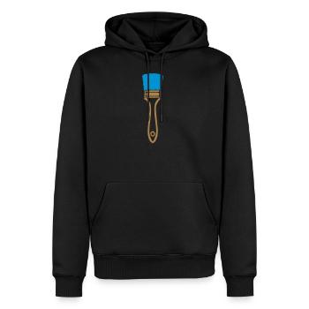 pinceau peintre peinture - Sweat à capuche Premium bio Homme - noir - Devant - Nico (187cm)
