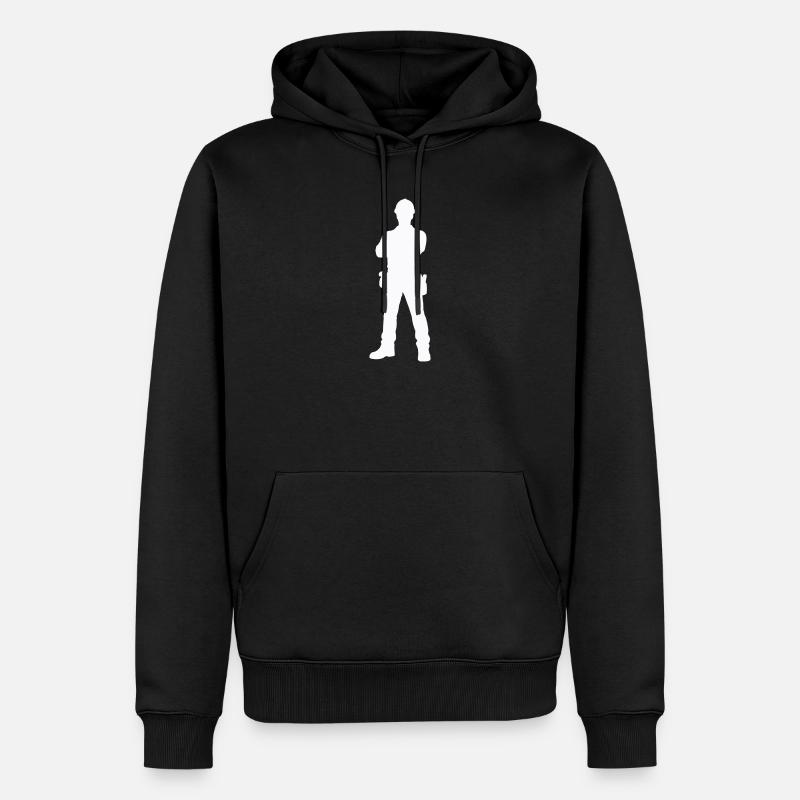 Construction Worker Construction Silhouette - Men’s Premium Organic Hoodie - black