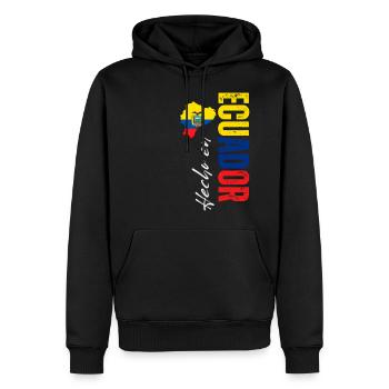 Fabriqué en Équateur, fierté équatorienne - Sweat à capuche Premium bio Homme - noir - Devant - Nico (187cm)