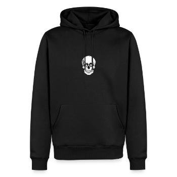 Crazy Skull - Männer Premium Bio Hoodie - Schwarz - Vorne - Nico (187cm)