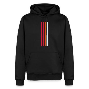 Stripes Design - Männer Premium Bio Hoodie - Schwarz - Vorne - Nico (187cm)