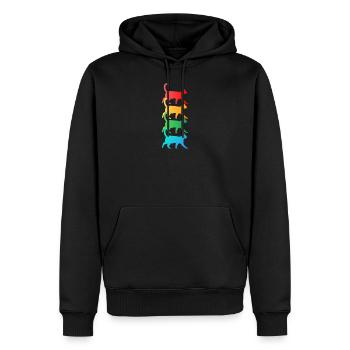 Chat mignon - Chat amoureux de chats T-shirt - Sweat à capuche Premium bio Homme - noir - Devant - Nico (187cm)