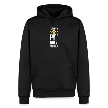 Ich liebe Pitbull Terrier - Männer Premium Bio Hoodie - Schwarz - Vorne - Nico (187cm)