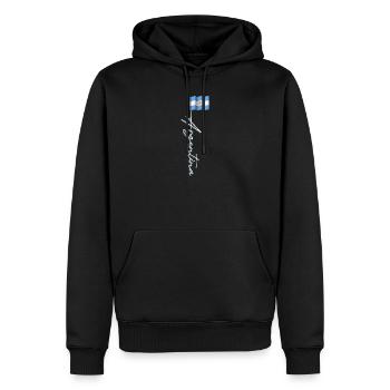 Écriture d’Argentine Porte-étendard Fierté de voyage Design - Sweat à capuche Premium bio Homme - noir - Devant - Nico (187cm)