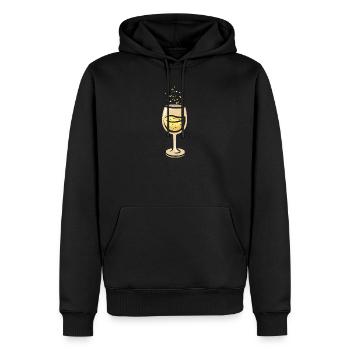 Sektglas Party Feier Illustration - Männer Premium Bio Hoodie - Schwarz - Vorne - Nico (187cm)