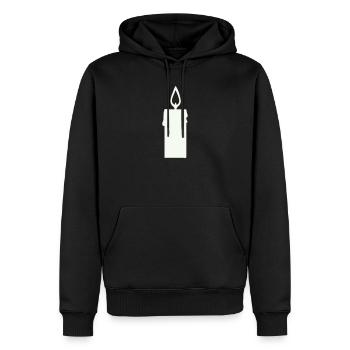 Silhouette de bougie d’allumage dans la lanterne - Sweat à capuche Premium bio Homme - noir - Devant - Nico (187cm)