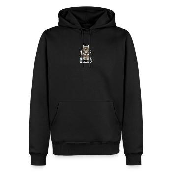 C'est qui le patron - Sweat à capuche Premium bio Homme - noir - Devant - Nico (187cm)