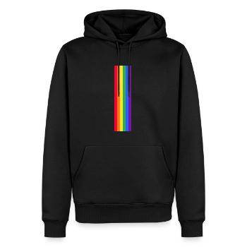 Rainbow flag Human Mensch Regenbogen Geschenkidee - Männer Premium Bio Hoodie - Schwarz - Vorne - Nico (187cm)