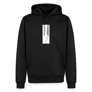 L💔VE - Männer Premium Bio Hoodie - Schwarz - Vorne - Nico (187cm)