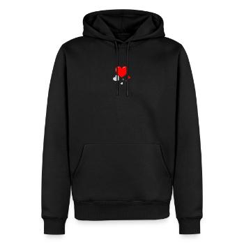 Valentine Heart - Männer Premium Bio Hoodie - Schwarz - Vorne - Nico (187cm)