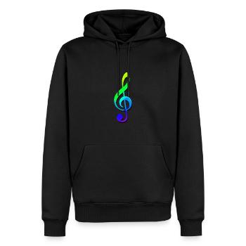 Notenschlüssel | Musik | Klang - Männer Premium Bio Hoodie - Schwarz - Vorne - Nico (187cm)